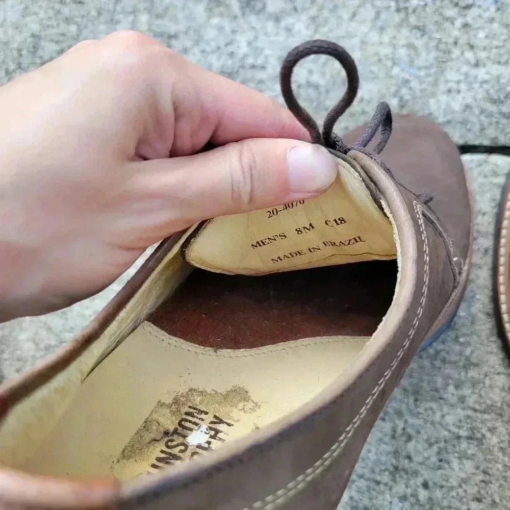 Johnston & Murphy Upton Sheepskin leather lace up men's dress shoes brown size 8 - Picture 6 of 8